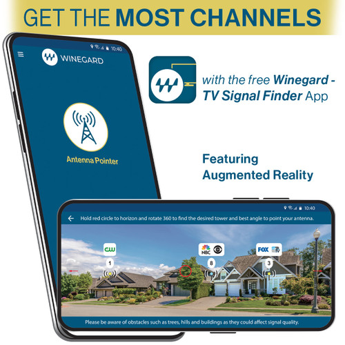 Boost Indoor Digital TV Antenna Amplifier - Free Winegard - TV Signal Finder app helps find all the channels available