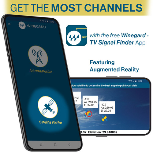 DISH Playmaker Portable Automatic Satellite Antenna - Free Winegard - TV Signal Finder app helps find satellites for quick setup