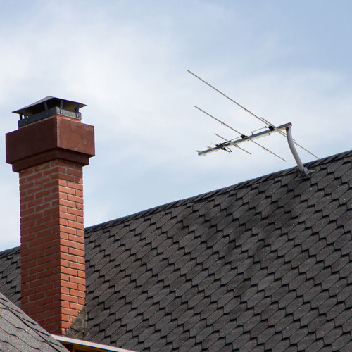 YA7000C VHF-Lo/VHF-Hi/UHF Yagi Antenna - Mounted on roof