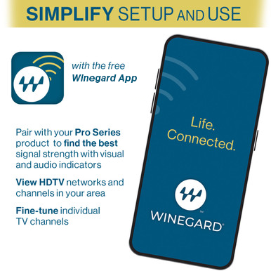 Elite Pro Smart Amplified Outdoor HDTV Antenna - Download free Winegard app to simplify setup and use