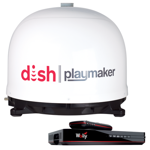 DISH Playmaker Portable Automatic Satellite Antenna with Mount and DISH Wally HD Receiver for Trucks