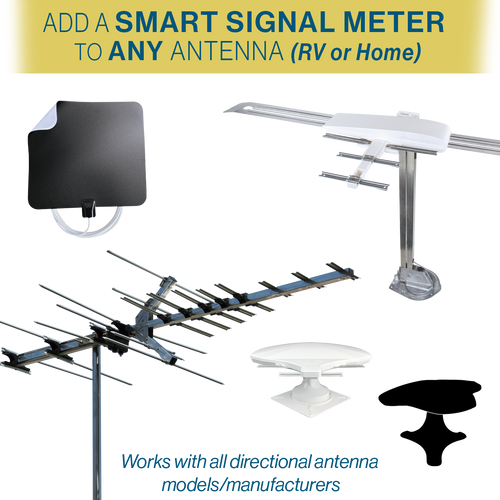 Image of multiple antenna types to pair with the Smart Signal Meter with 5G Filter. Works with any antenna