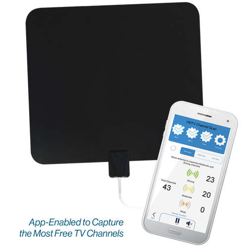 FlatWave Amped Pro Smart Amplified Indoor HDTV Antenna - App enabled