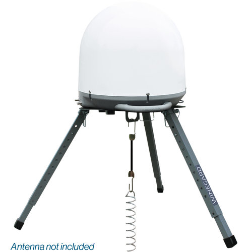 Portable Satellite Antenna Tripod Mount shown with Gen 1 antenna